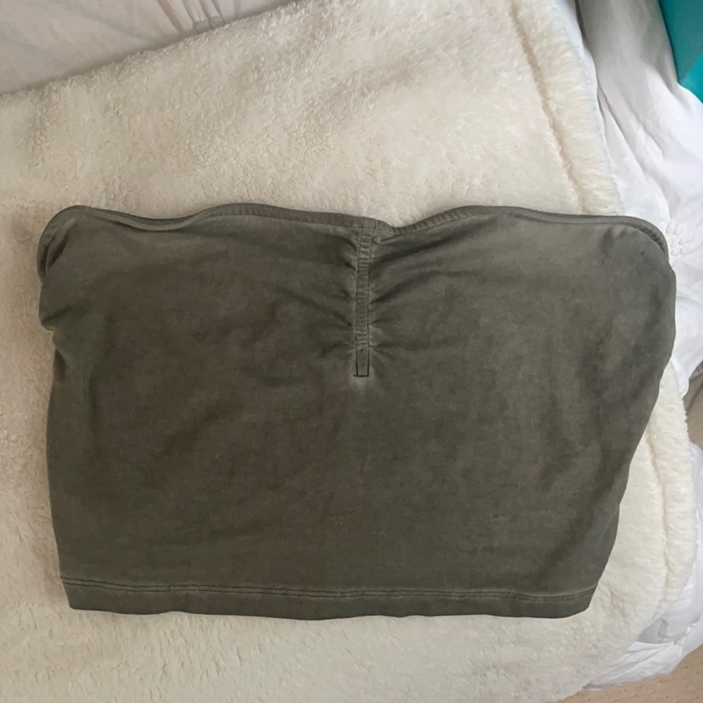 Army green tube top from Garage // Size Medium